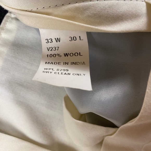 Nautica | Men’s 100% Dark Gray Wool Pleated Cuffed Dress Pants | Size 33X30 - Picture 9 of 9